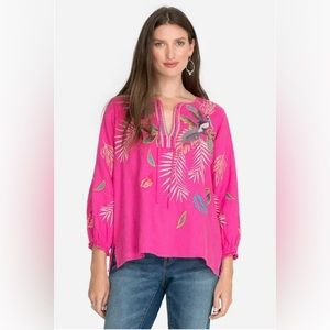 Johnny Was Kaluhi Split Neckline Top 3X